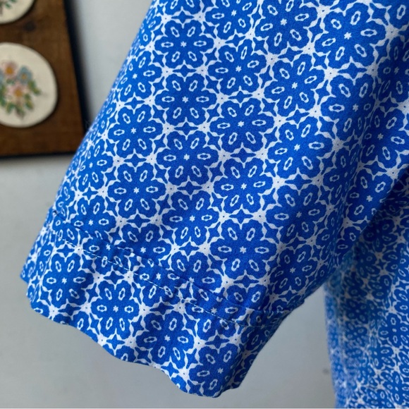 Vintage Kennington California Blue Flower Power Button Down Shirt Small - Picture 5 of 11